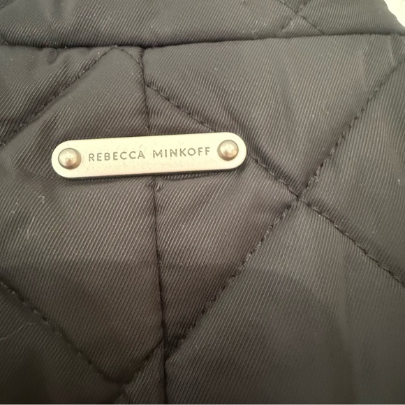 Rebecca Minkoff Double Breasted Quilted Long Black Coat - Picture 9 of 13